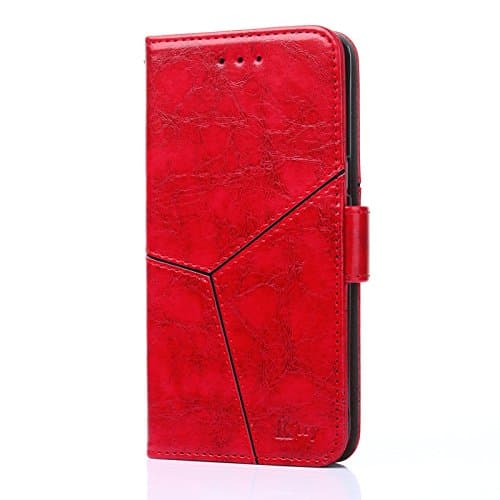 Google Pixel XL 2 Case PU Leather Flip Wallet Cover with Card Slot and Kickstand Feature,Stand Holder Magnetic Pouch for Google Pixel XL 2 (Red)