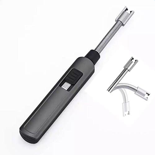 Electronic Gas Hob/Cooker Lighter,Arc Lighter,Electronic Candle Lighter Arc Windproof Flameless USB Rechargeable Lighter Flexible Elbow 360°Rotation for Home,BBQ,Kitchen,Stove,Camping Cigaret (gray)