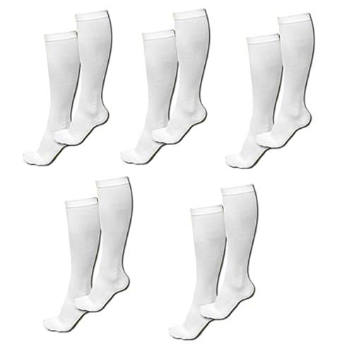 TASOM Compression Socks (5 Pair) Over the Calf Below Knee Men Woman Pain Ache Swelling Relief Support Stockings