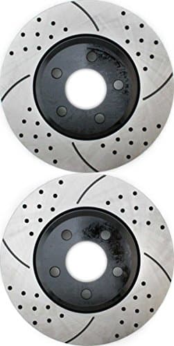 Auto Shack PR63024LR Front Set 2 Drilled Slotted Performance Brake Rotors 5 Stud