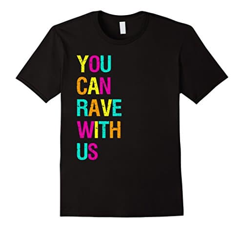 Mens EDM Rave T-Shirt Medium Black