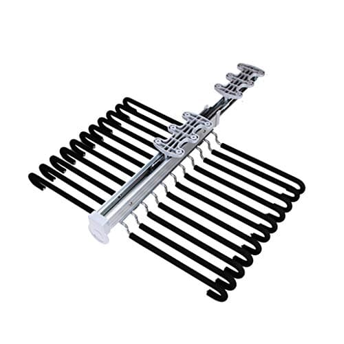 Black Pull Out Trousers Rack,Tie Holder Hanger Rail,22 Pairs of Pants Hangers for Wardrobe (48cm)