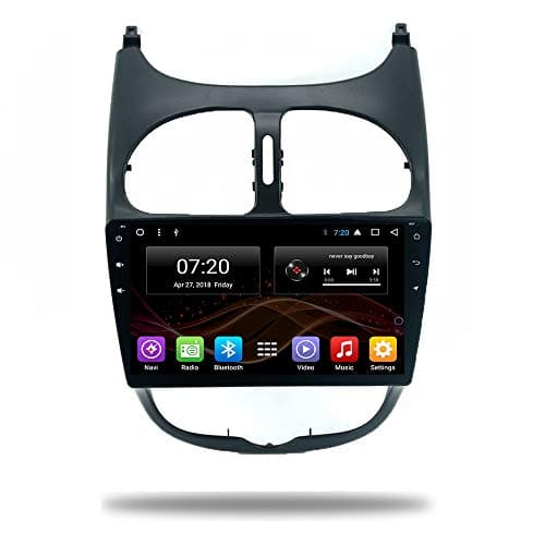 Android 7.1/8.1 Car Head Unit Player GPS Radio for Peugeot 206 2000-2016 Stereo Viedo WiFi Bluetooth 9 inch Multimedia System GPS NO DVD Player Navigation (Android 8.1 4/64G for Peugeot 206 00-16)