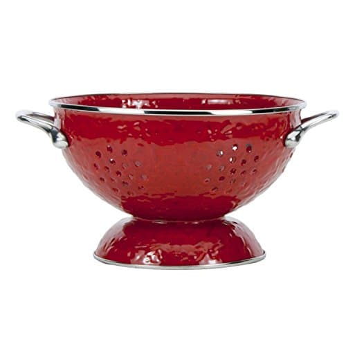 Golden Rabbit Enamelware - 3qt Colander (Solid Red)