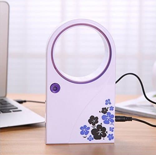 Chenshon Creative Mini Portable Bladeless Fan No Leaf Air Conditione w/USB Cable Desktop
