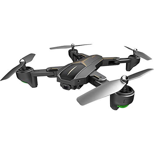 Lazzboy RC Drone,5G WiFi FPV Foldable Remote Control GPS Fixed Point Quadcopter LB245D With 5MP(1080P) / 2MP(720P) HD Camera(Black With 1080P(5MP) HD Camera & 1 Battery)