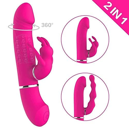 VOSSA Big Size Thrusting Powerful Rabbit Body Msaager, 10 Frequency Rabbit Rotating Versatility Wand for Women