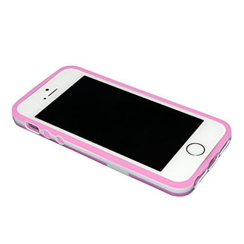 Allnet Slim Frost Tranlucent iPhone Case for iPhone5 / 5S Flexible Soft Case 2-tone with white trim, Pink