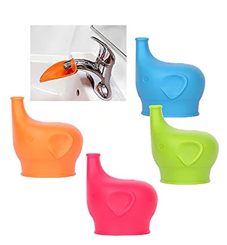 Sippy Cup Lids (4 Pack) – FREE Faucet Extender- Make Any Cup into Spill-Proof Sippy Cup –