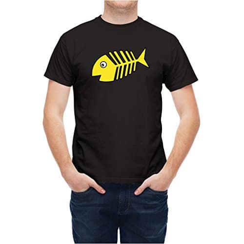 T shirt Small Fishbone Yellow Black L