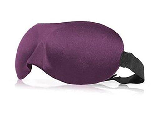 Sleep Eye Mask Contoured 3d Velcro Adjustable Elastic Strap 8.5*23cm Breathable (purple)