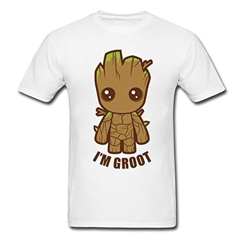 AmonKui Funny I Am Groot T Shirts Men Custom Printed Short Sleeve O Neck Cotton Couples Guardians Of The Galaxy Groot Marvel T Shirt Men 16 XXL