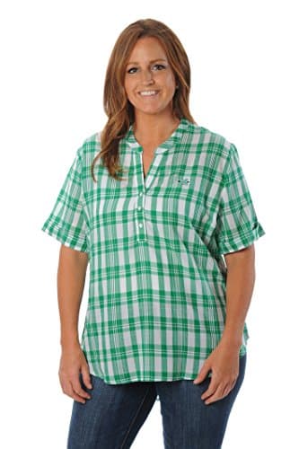 NCAA Women's Short Sleeve Plaid Top