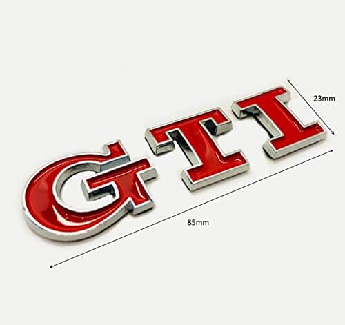 Carbon Genetics Chrome And Red VW GTI Rear Boot Tailgate Badge Emblem Stick On Polo Golf MK GTI