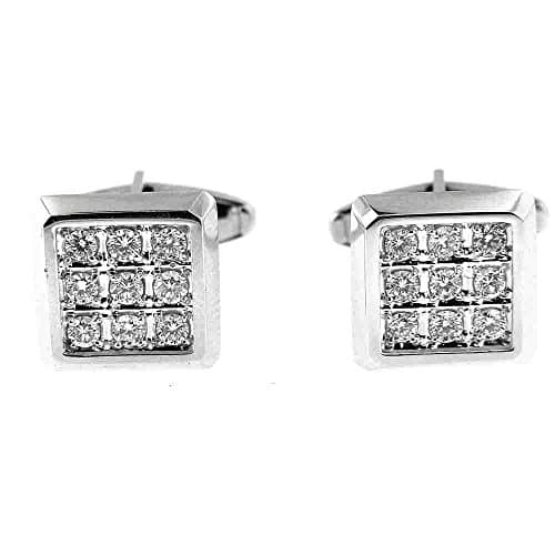 1.10 Ct White Gold Square Shape Diamond Cufflinks