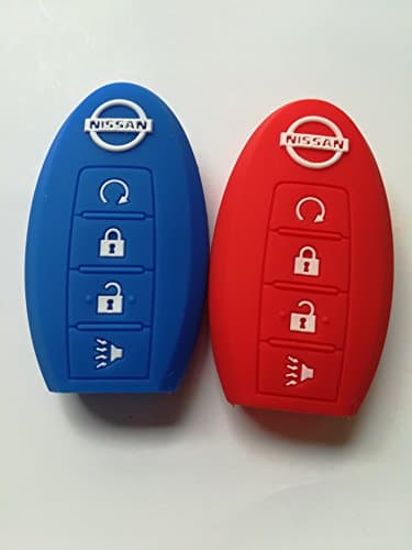 2pcs Replacement Protective Fob Key Case Cover Chains Bag Holder Key Jacket for 2017-2018 Nissan Murano Pathfinder Titan 4 Buttons