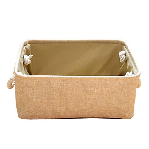 AWSALE Linen Rectangle Storage Bins Organizer Basket for Clothes Storage, Kids Basket Baby Bin, Pet Toy Storing, Toy Organizer WST024-M