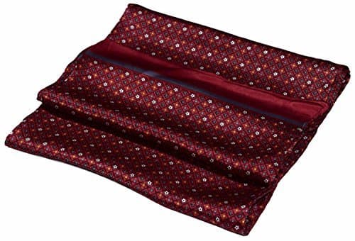 Red Grey Diamond Printed Double Layer Long Pure Silk Scarf