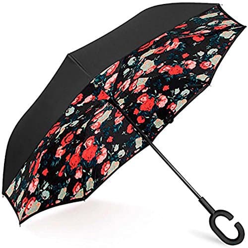 Inverted Umbrella Double Layer Windproof Reverse Umbrella for Car and Outdoor Use