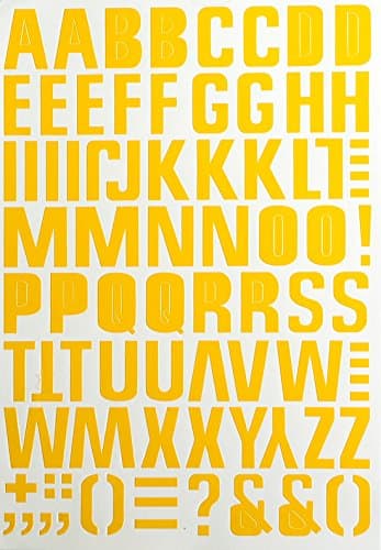Jazzstick Large Alphabet Letters Decorative Sticker Value Pack Bulk 5 sheets Yellow 14B05