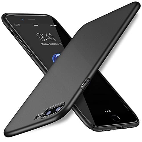 iPhone 8 Plus Case,iPhone 7 Plus Case, TRIJEN Ultra Thin + Slim Fit Shell Hard Protective Cover [Non-Slip Grip] Matte Finish Surface for Apple iPhone 8 Plus, iPhone 7 Plus Case - Space Black