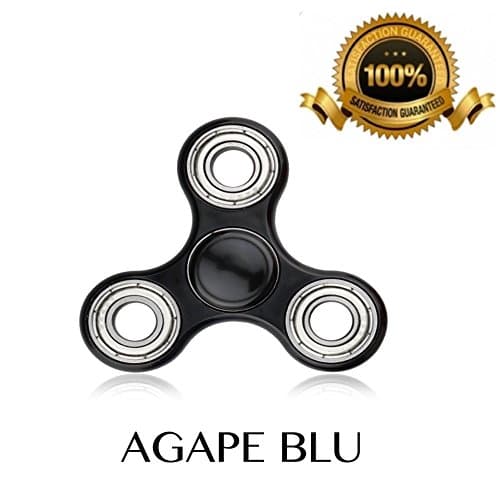 Premium Fidget Spinner BY AGAPE BLU Tri SPINNER to help Relieve anxiety and ADHD. Perfect while you're bored at work.