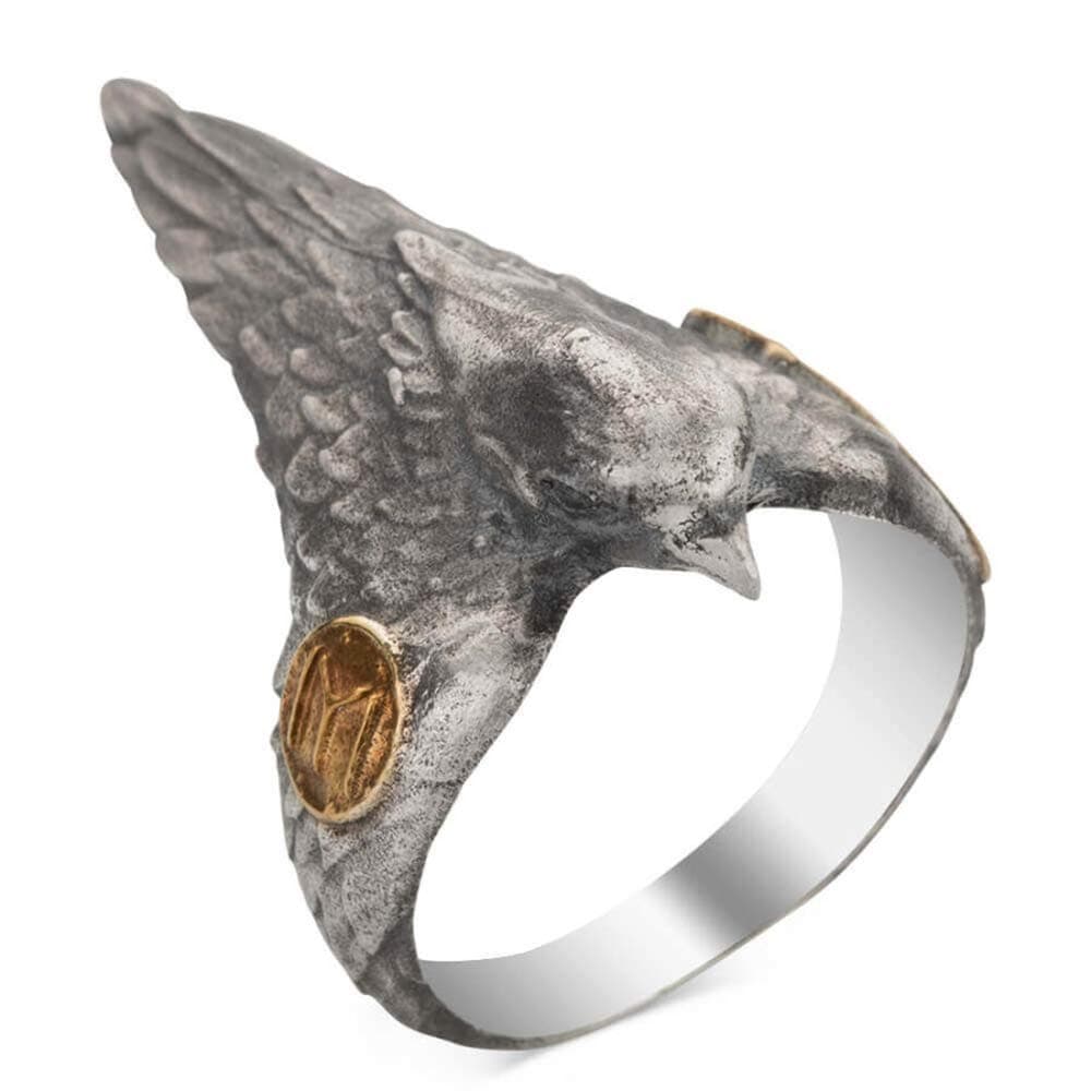 mysilverworldSolid 925 Sterling Silver Dirilis Ertugrul Falcon Archer Thumb Ring
