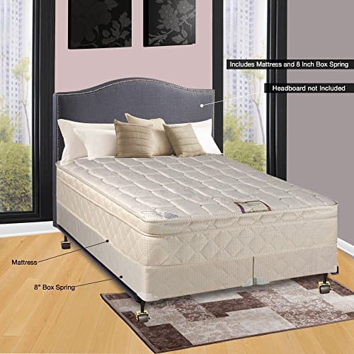 Spinal Solution 9" Pillowtop Fully Assembled Orthopedic Mattress and 8" Split Box Spring, Full X-Large