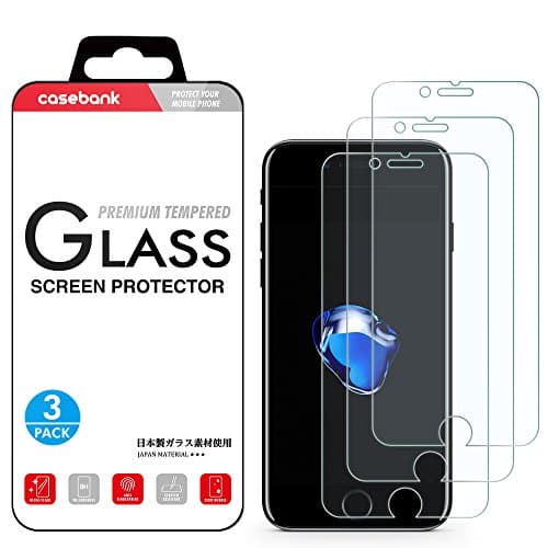 CaseBank iPhone 8 7 6S 6 Screen Protector Tempered Glass, Crystal Clear, 9H Hardness, 3D Touch Compatible, Glass Screen Protector for Apple iPhone 8, iPhone 7, iPhone 6S, iPhone 6 4.7"(3-Pack)