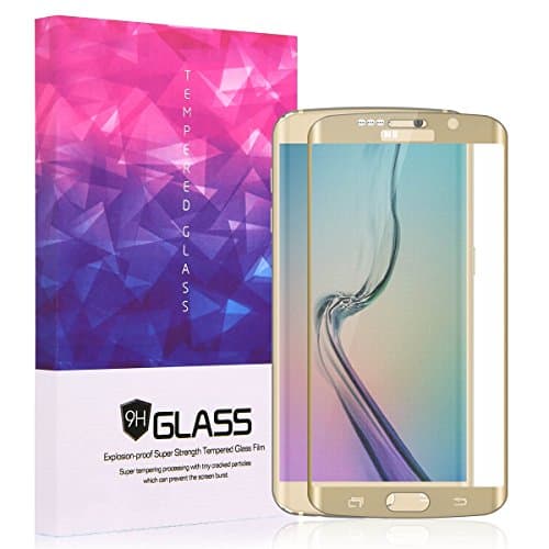 Samsung S6 Edge+ Plus Screen Protector [Front Glass+Back PET] SeeTech(TM)S6 Edge Plus Tempered Glass 0.2 mm 3D Full Edge to Edge[1 Pack]-Gold