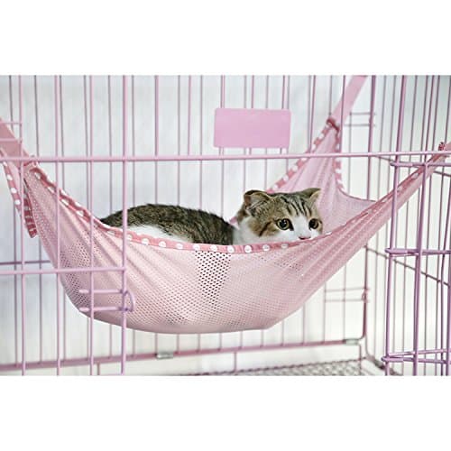 DogLemi Summer Explosions Breathable Cool Mesh Big Cat Hammock Pet Cage Chair Cats Bed Mat Litter Supplies Set of 3 Colors (Pink Large)