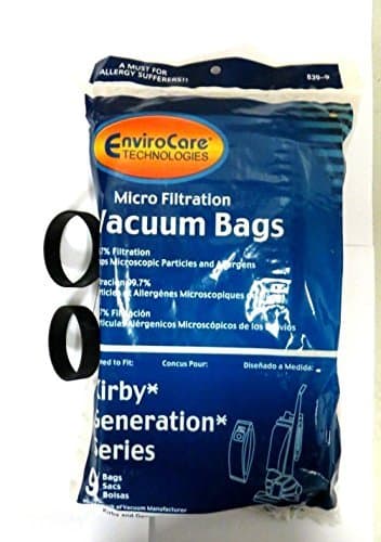 Kirby generation 1,2,3,4,5,6 And Ultimate g Allergen Filtration Bags (9 Bags &Amp; 2 Belts)