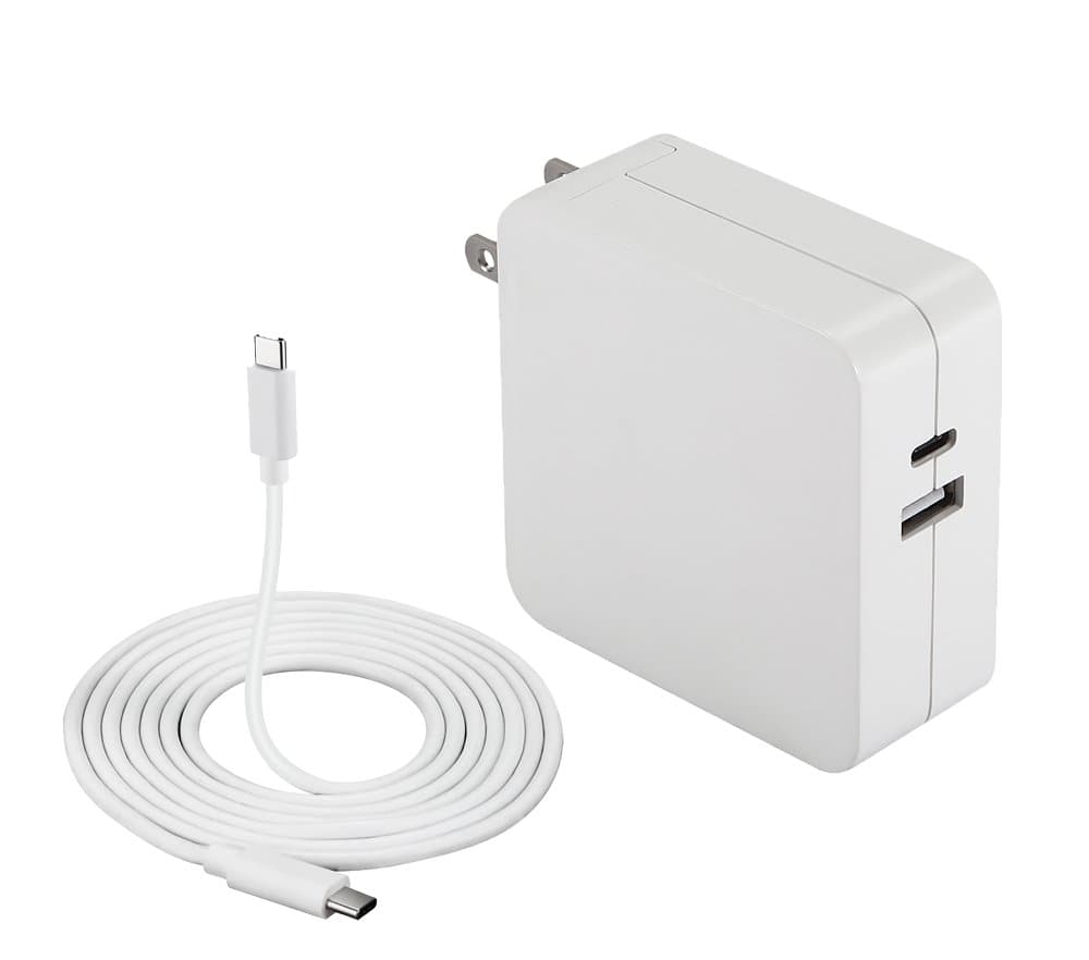 61W USB-C Power Adapter Charger, Compatible with Mac Book Pro 13-inch 65W Lenovo Asus Laptop ,with USB Port (5V Mobile Phone Charger) with USB-C to USB-C Cable