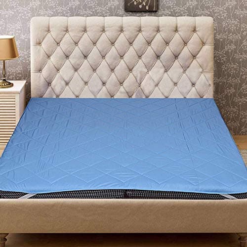 Bedding King Waterproof Double Bed Microfiber Mattress Protector (72"X78-inch, Sky Blue)