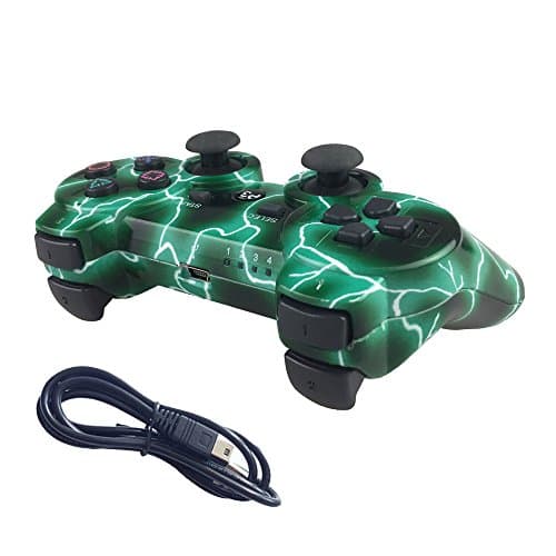 Nesada Wireless Bluetooth Controller For PS3 Double Shock (Green Lighning)