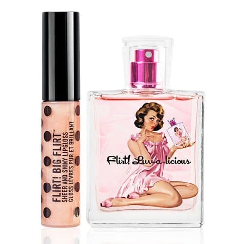 Flirt! Luv-a-licious 1.7 oz (50 ml) Perfume Spray and Big Flirt Lip Gloss Duo Boxed Set by Flirt Cosmetics