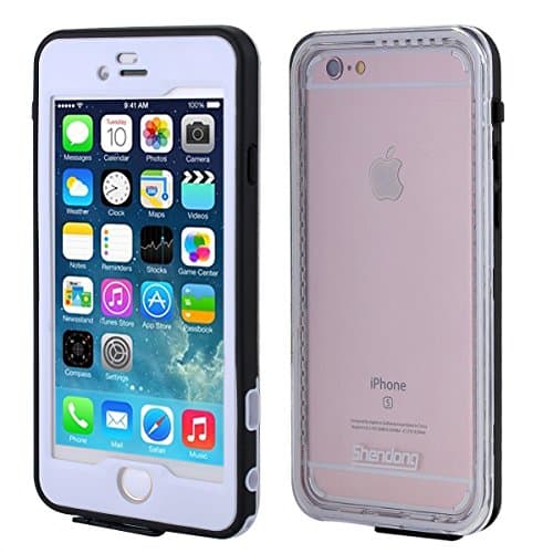 iPhone 6 Plus/ 6s Plus Ultra Thin Waterproof Case, Shendong IP68 Certified Protective Clear Cases with Touch ID, Heavy Duty Shockproof Cover for iPhone 6 Plus/ 6s Plus (White)