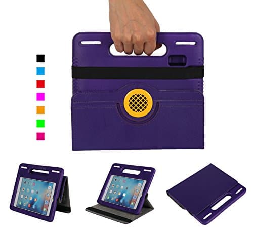 iPad Mini 4 Case, DICEKOO Kids Light Weight Handle Portable with 360 Degree Rotating Stand Case and Screen Protector Shockproof Children Cover for Apple iPad Mini 4 (Purple)