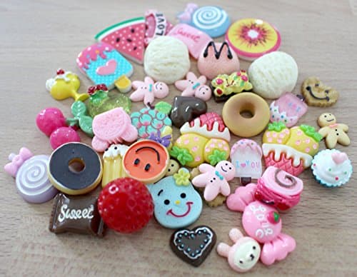 Tikta 10PCS Small Cute Bread Cell Phone Decoration Random Ice Cream Bread Cake Buns Donuts Phone Straps Pendant