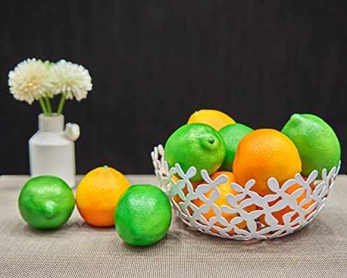 Yimai Fruit Basket Fruit Bowl white for Fruit,Candies,Bread,Snack or Decorative Gift-Kitchen Tables,Great room (Lifebloom Fruit Basket)