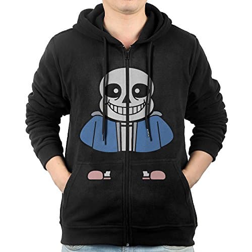 Men's Undertale Sans Hooded Zip Front Sweatshirt