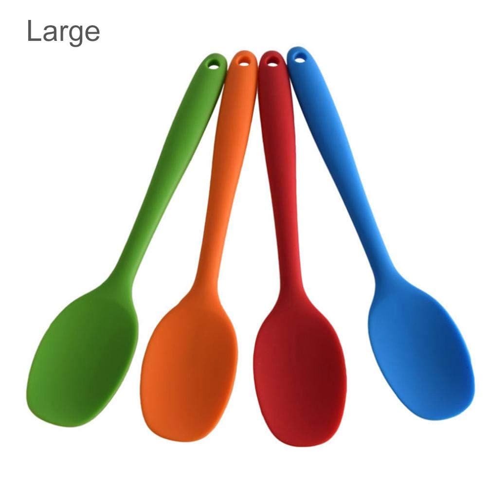 WATERFAIL 1PC Silicone Spoon Soup Spoon High Temperature Resistant Kitchen Tool Cake Baking Scraper Spoon Non-Stick Cooking Spoon For Kitchen Cooking Pasta Curry’s And More