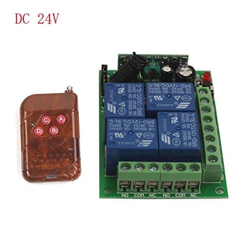 DC 24V 4CH Channel Relay RF Wireless Remote Control Switch Transmitter Receiver