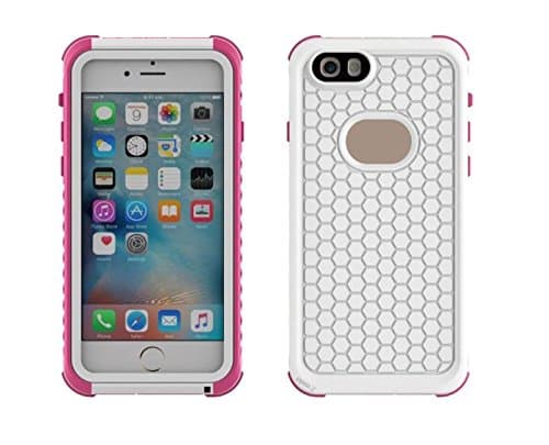 Kiker Waterproof Case for iPhone 7, Full Body Protective Shockproof Snowproof Dirtproof IP68 Certified Waterproof Case for iPhone 7 (Pink)