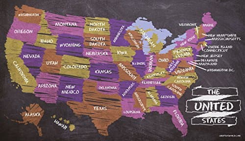 USA Chalk Map (36" W x 22" H)