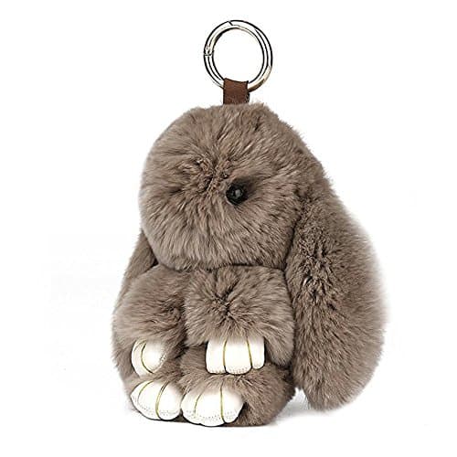 Amasson Easter Bunny Doll Keychain Rabbit Fur Key Chain Car Bag Charm Pendant
