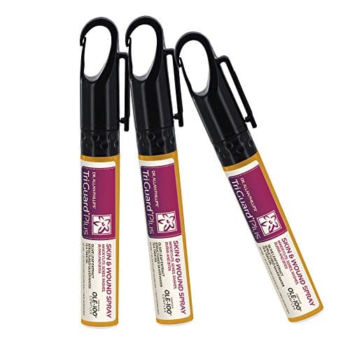 Triguard Plus Skin Spray by Oxygen | 10 ml. 3 Pack Antimicrobial Topical Protection In A Easyclip Travel Bottle, Alcohol-Free Hand And Body Antibacterial Wound Cleanser And Sanitizer