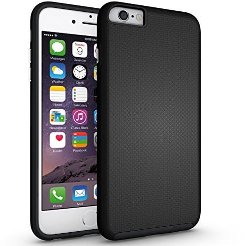 iPhone 6s Plus Case,Zisure[Pop Sugar] Shockproof Non-slip Dual Layer Sturdy PC TPU Durable Hard Case Impat Shock-Defender Rubber Cover for iPhone 6s Plus/ iPhone 6 Plus (5.5")(Black)