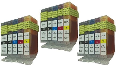 Compatible Ink Cartridge Replacement for Canon PGI-220 CLI-221 (9 Large Black, 9 Small Black, 9 Cyan, 9 Yellow, 9 Magenta,45-Pack)