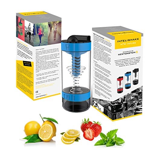 Intelishake H20 INFUSE - Cyclone Blue - Multi-Compartment 550ml Water, Protein shaker, Fruit Infusion and Juice bottle with carbon filter BPA Free for outdoor, sports, gym, exercise